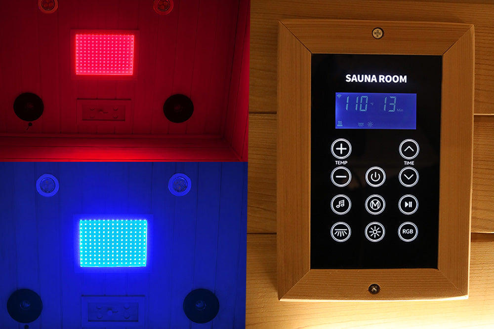 S02 2-Person Full Spectrum Near Zero EMF Indoor Infrared Sauna with Red Light Therapy