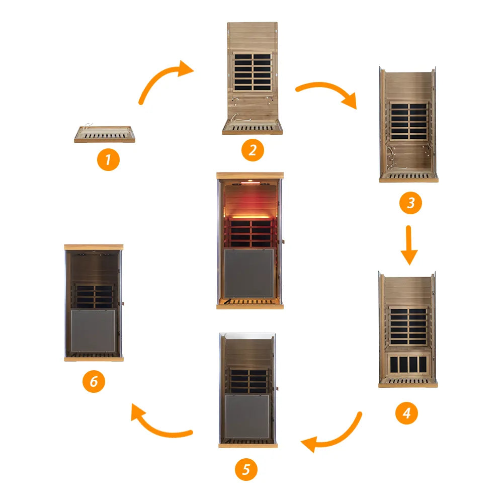 909MX 1-Person Full Spectrum Near Zero EMF Indoor Infrared Sauna with Red Light Therapy