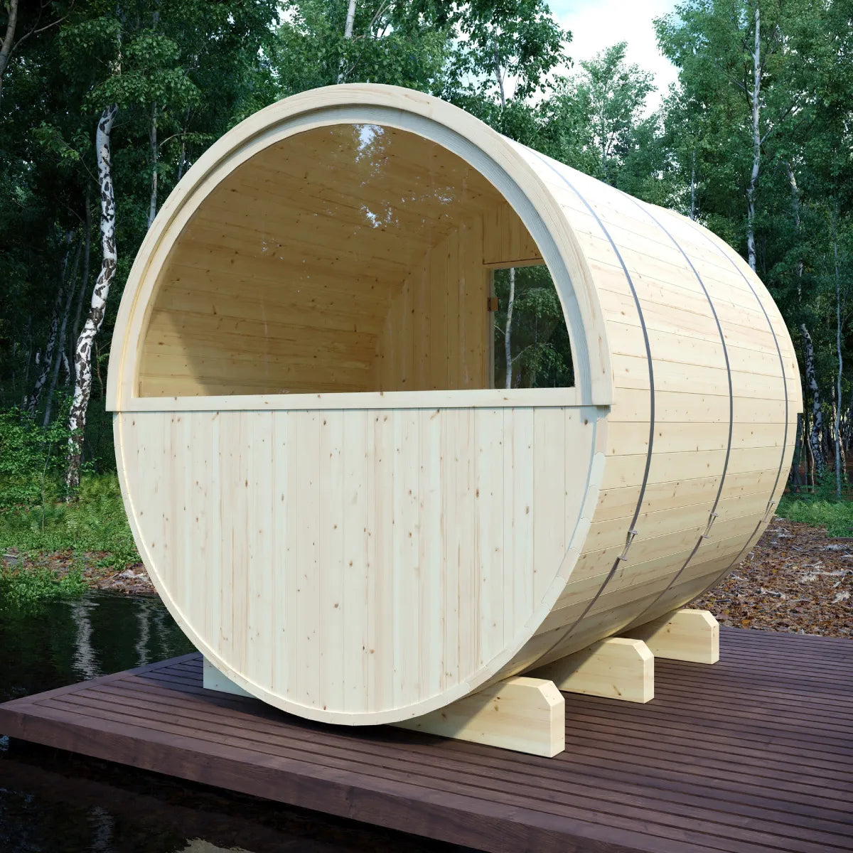 Helsinki Barrel Sauna with Terrace and WiFi Heater