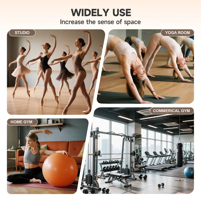 Full Length Rectangle Wall Mirror Home Gym Mirror Dance Studio Mirror Tempered Glass Mirror 3-Year Warranty