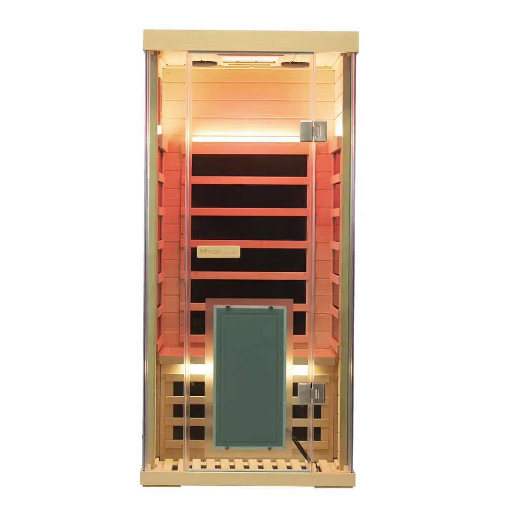 S01 1-Person Full Spectrum Near Zero EMF Indoor Infrared Sauna with Red Light Therapy