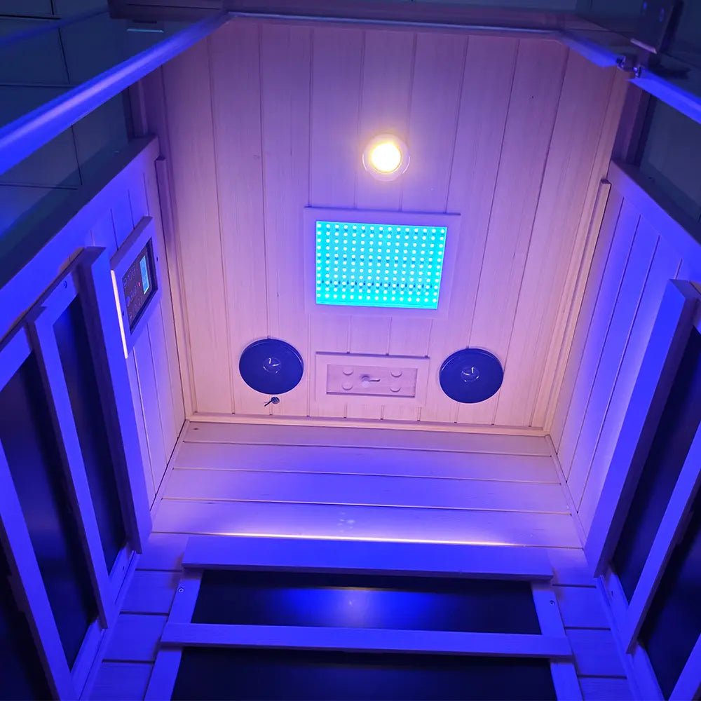 S01 1-Person Full Spectrum Near Zero EMF Indoor Infrared Sauna with Red Light Therapy