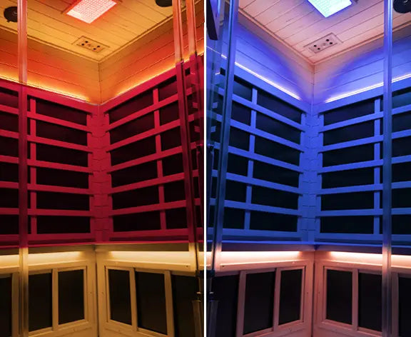 S07 2–3 Person Full Spectrum Near Zero EMF Indoor Infrared Sauna with Red Light Therapy