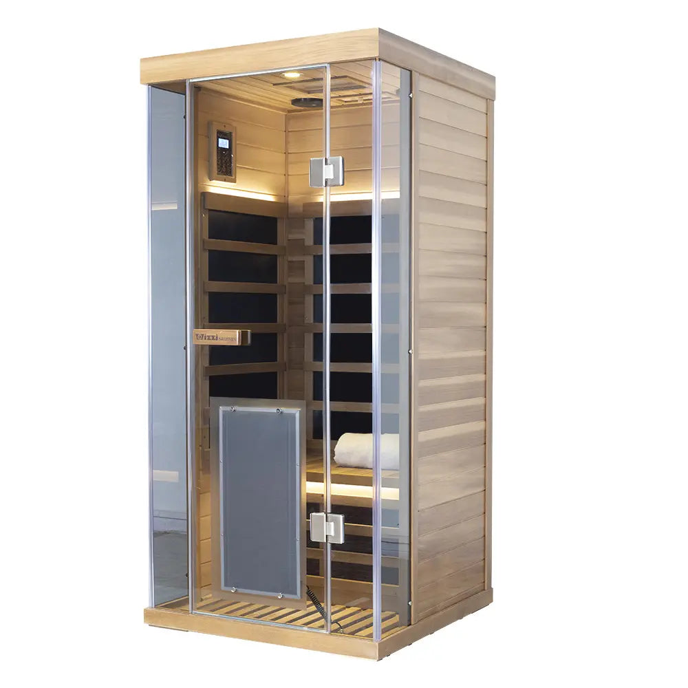 S01 1-Person Full Spectrum Near Zero EMF Indoor Infrared Sauna with Red Light Therapy