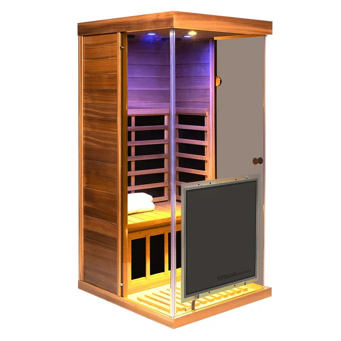 909MX 1-Person Full Spectrum Near Zero EMF Indoor Infrared Sauna with Red Light Therapy