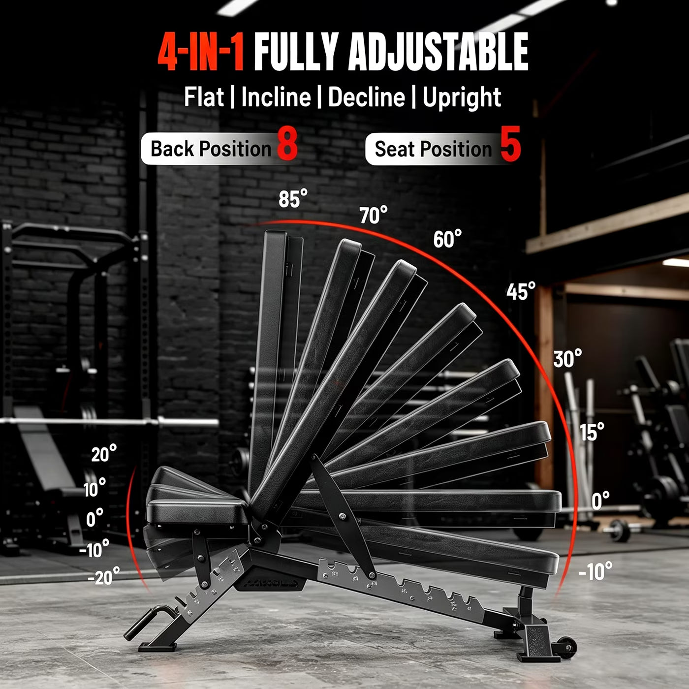 Smith Machine Home Gym, 2200 Lbs Power Rack Cage with 1200 Lbs Weight Bench and Cable Crossover System, Weight Bar, 360Â° Landmine, Home Gym