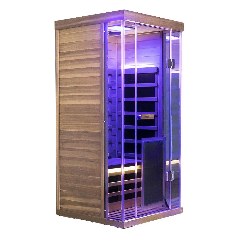 S01 1-Person Full Spectrum Near Zero EMF Indoor Infrared Sauna with Red Light Therapy