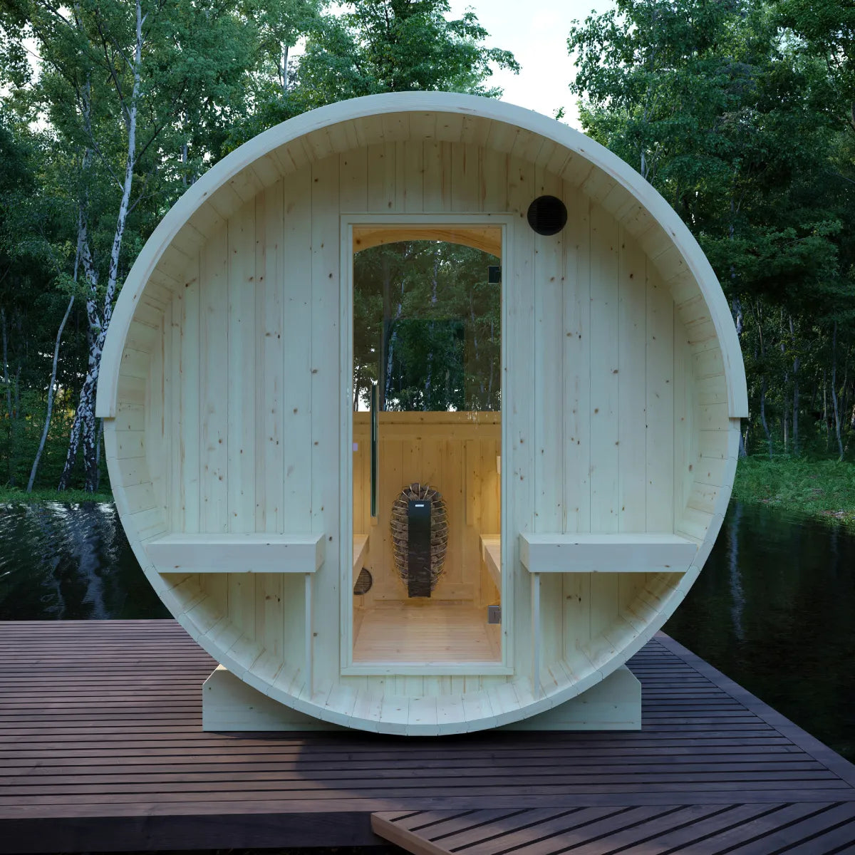Helsinki Barrel Sauna with Terrace and WiFi Heater