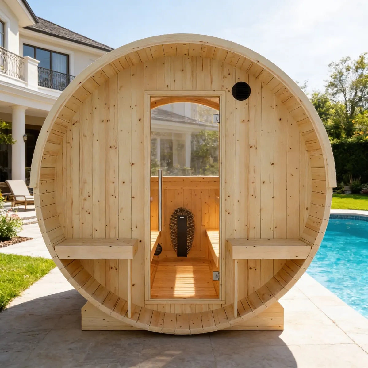 Helsinki Barrel Sauna with Terrace and WiFi Heater