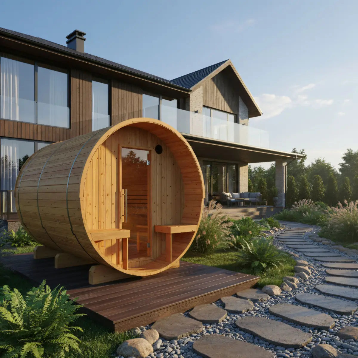 Turku Barrel Sauna with Terrace and WiFi Heater