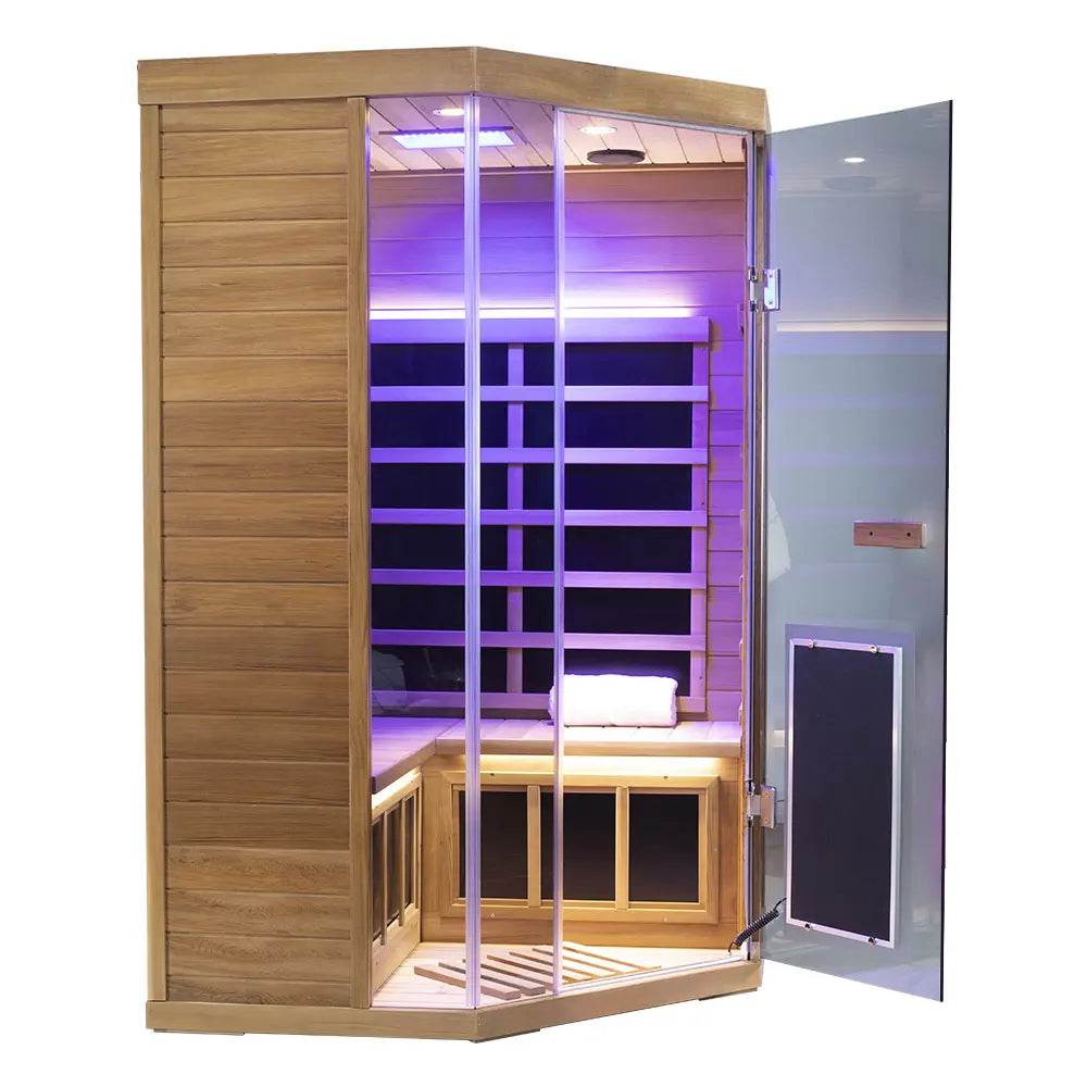 S07 2–3 Person Full Spectrum Near Zero EMF Indoor Infrared Sauna with Red Light Therapy