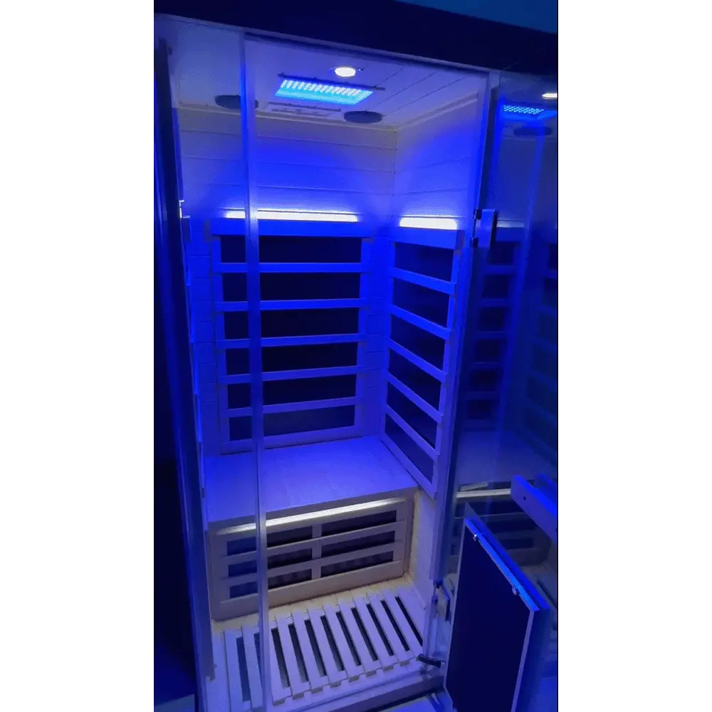 S01 1-Person Full Spectrum Near Zero EMF Indoor Infrared Sauna with Red Light Therapy