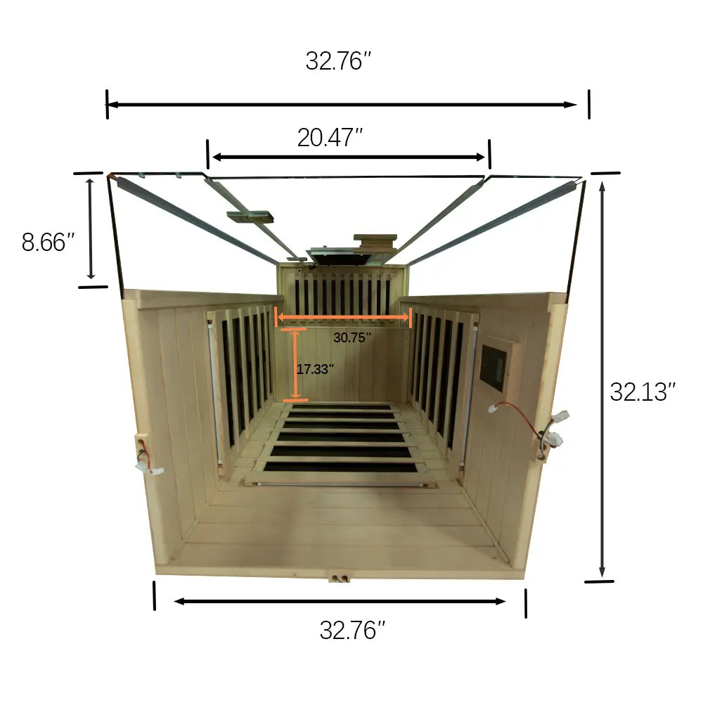 S01 1-Person Full Spectrum Near Zero EMF Indoor Infrared Sauna with Red Light Therapy