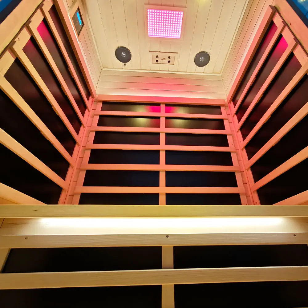 S02 2-Person Full Spectrum Near Zero EMF Indoor Infrared Sauna with Red Light Therapy