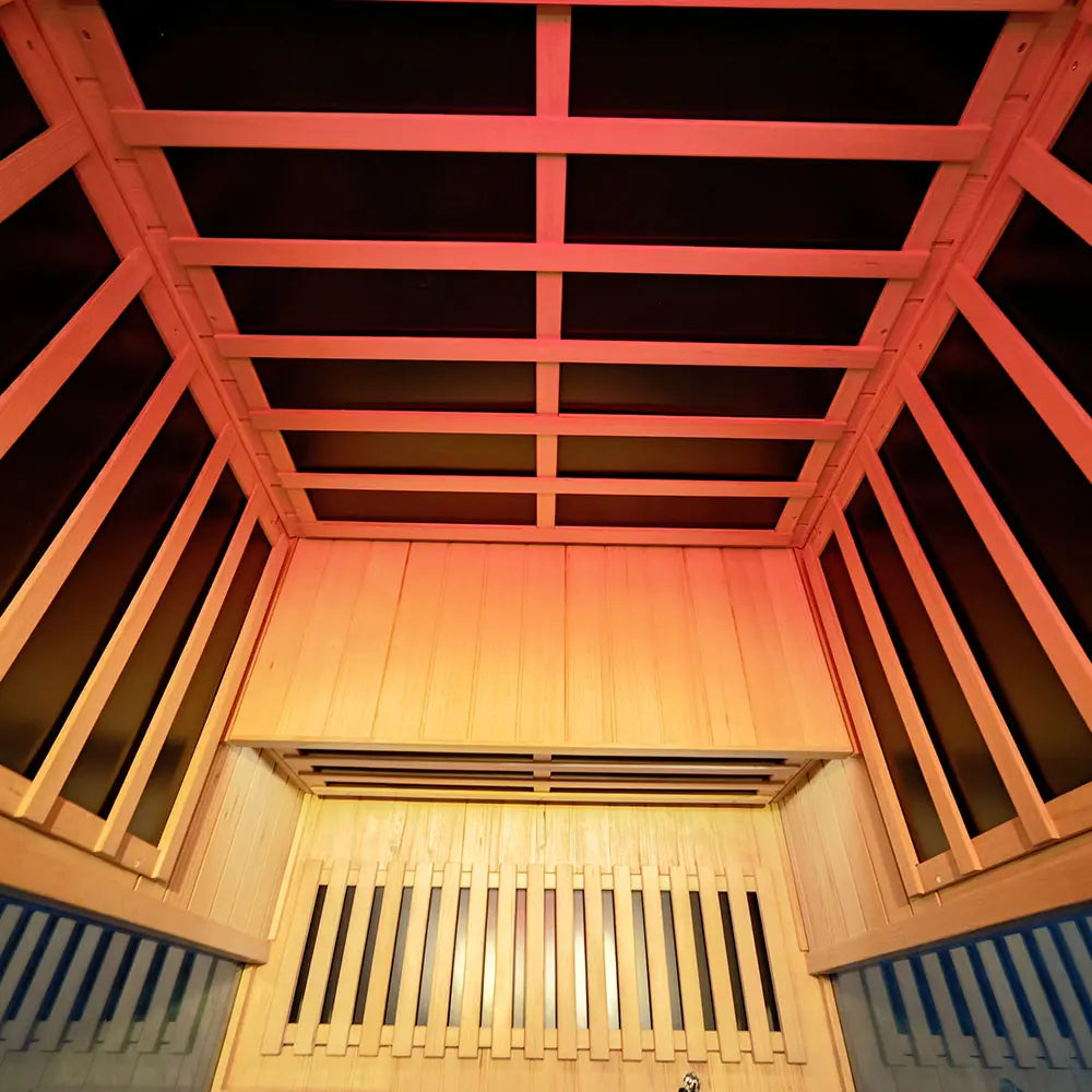 S02 2-Person Full Spectrum Near Zero EMF Indoor Infrared Sauna with Red Light Therapy