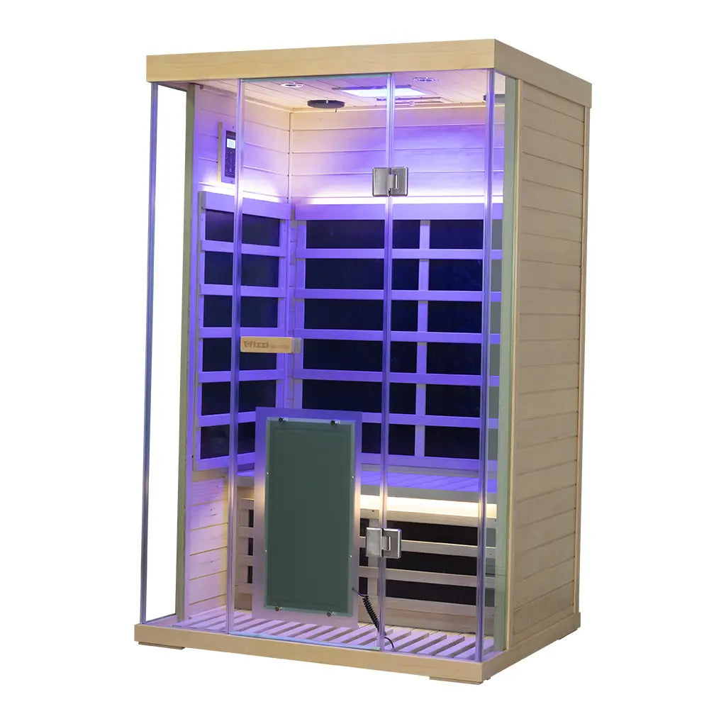 S02 2-Person Full Spectrum Near Zero EMF Indoor Infrared Sauna with Red Light Therapy